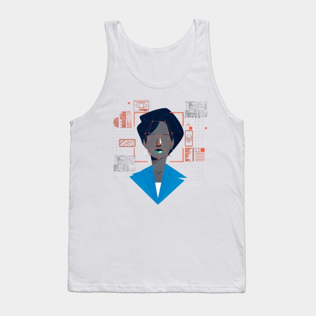 women working retro Japanese Tank Top by CharactersFans